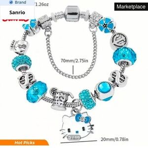Sanrio Silver and Blue Charm Bracelet